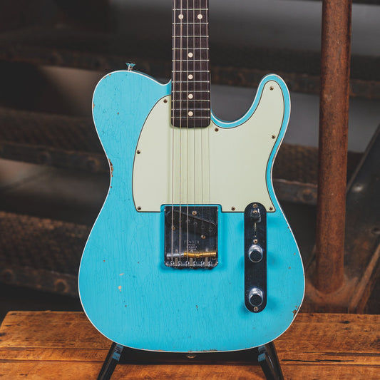 2016 Fender Custom Shop 1960 Esquire Electric Guitar, Relic Daphne Blue w/ OHSC – Used