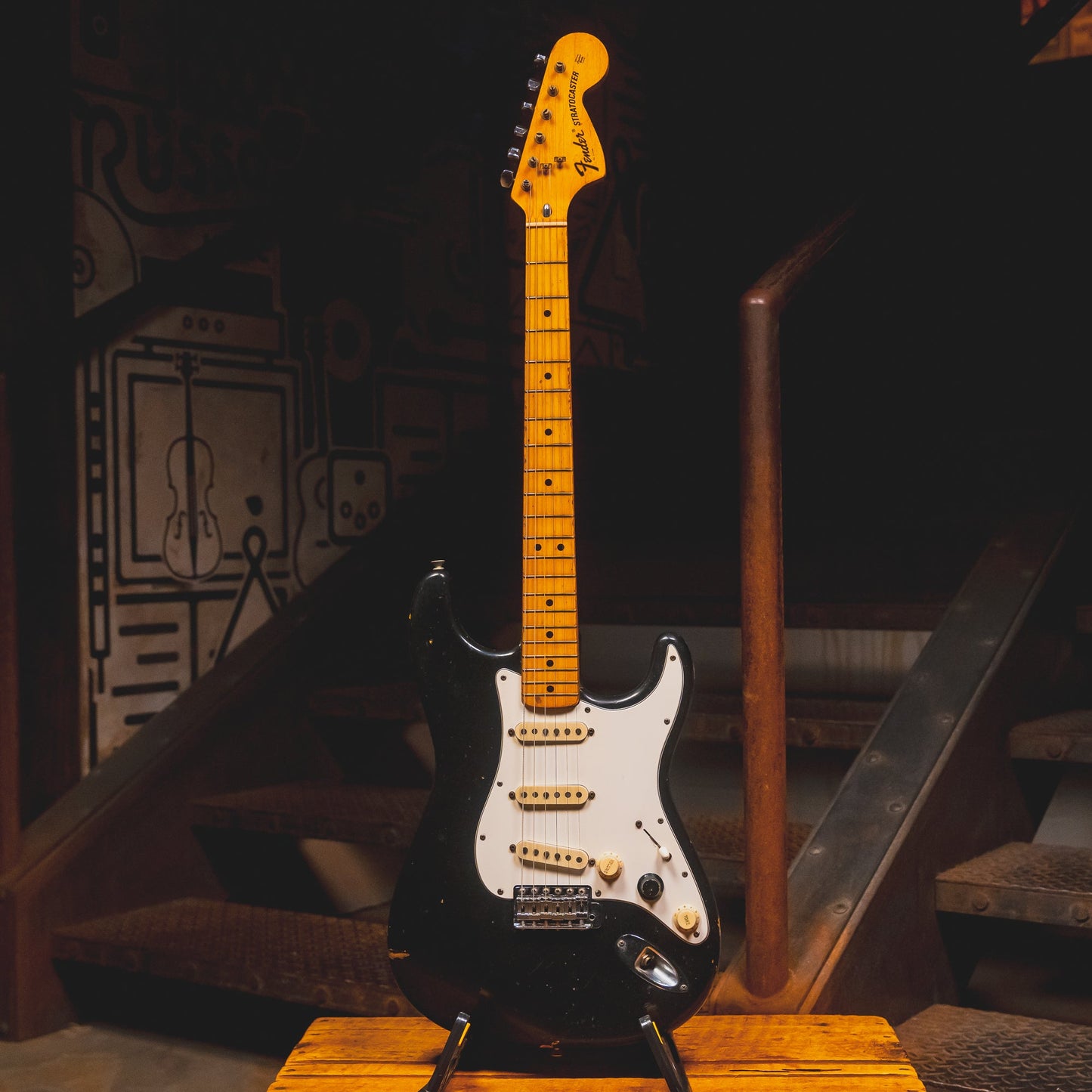 1974 Fender Stratocaster Electric Guitar, Black w/OHSC